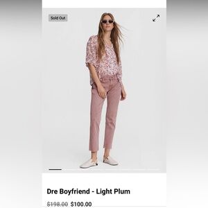 Rag and Bone Dre Boyfriend - Light Plum 31 low rise